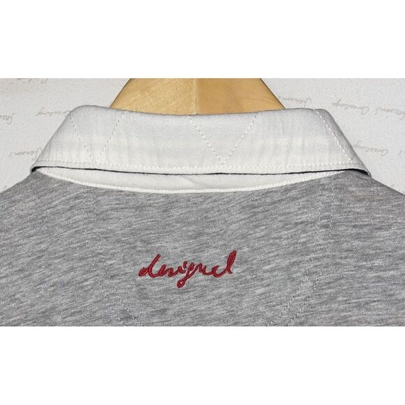 Desigual Men's Sz XXL Black/Gray Colorblock Striped Rugby Pocket Polo Shirt euc - Picture 6 of 9